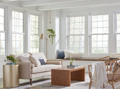 Regency white double hung windows with  