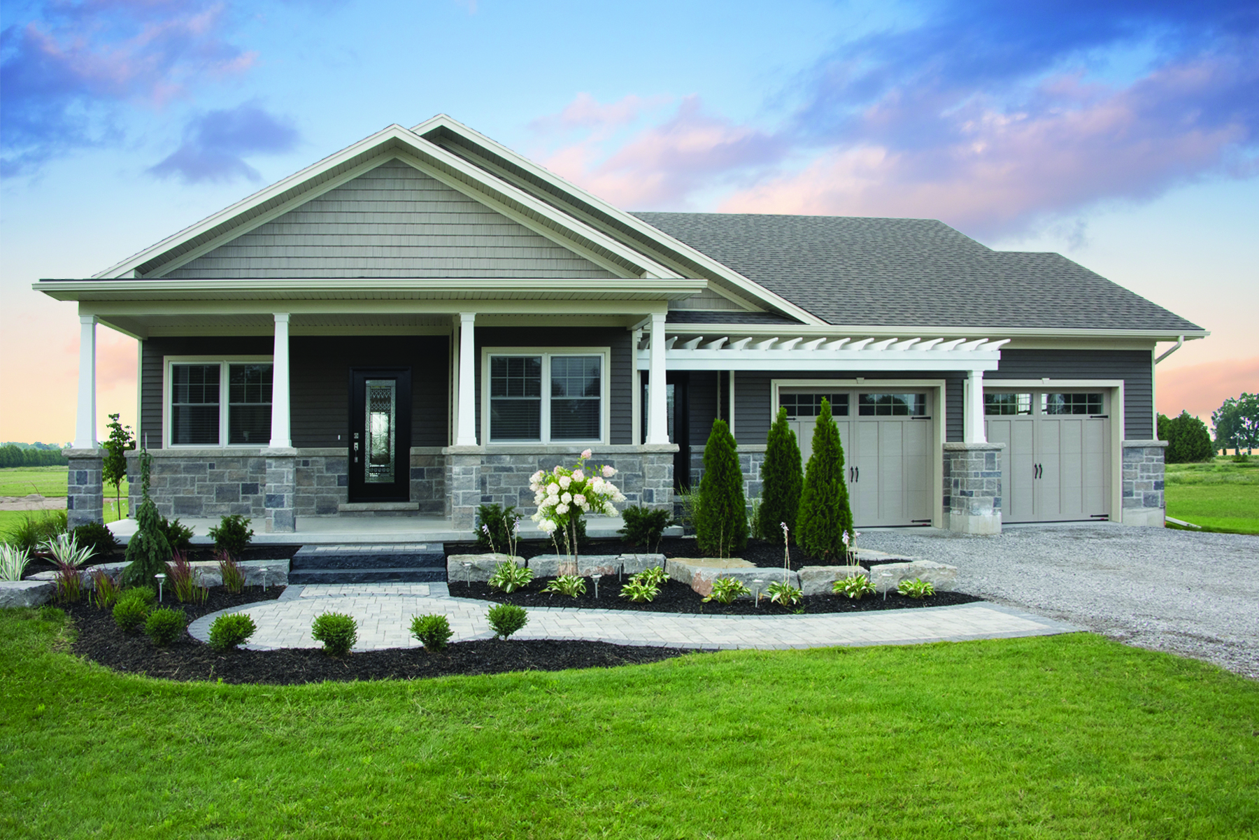 Gentek Fair Oaks vinyl siding in chesapeake gray