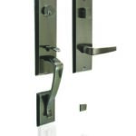 Gentek Fiberglass doors - Berkley antique pewter handle