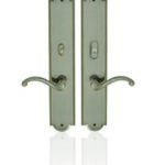 Gentek Fiberglass Door - Country Antique Pewter handle