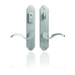 Gentek Fiberglass door - Capri Satin nickel handle
