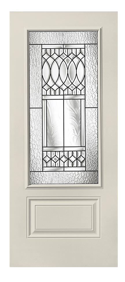 Gentek's decorative glass steel entry door