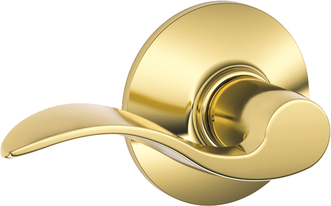 polished brass door handle