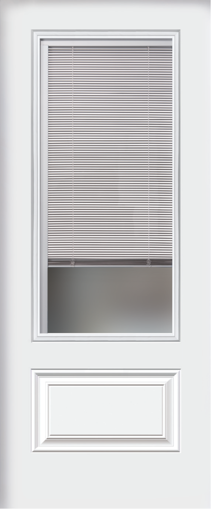 Gentek's integrated blinds in steel entry door