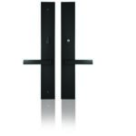 Gentek Fiberglass Doors - Stonshore matte black handle