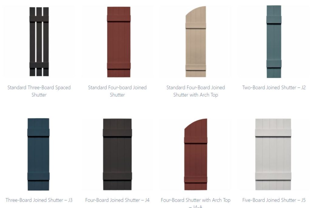 board and batten shutters configurations