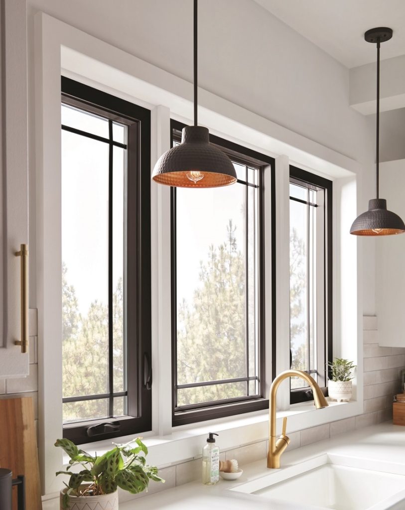 Gentek Regency windows with black interior frame